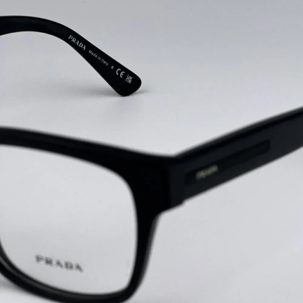 NEW Prada PRA09V 12P1O1 Matte Black Square Unisex Eyeglasses VPR A09